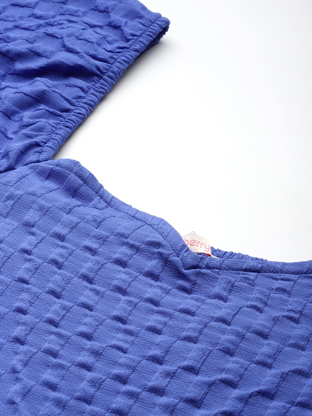 DressBerry Textured Sweetheart Neck  A-Line Dress