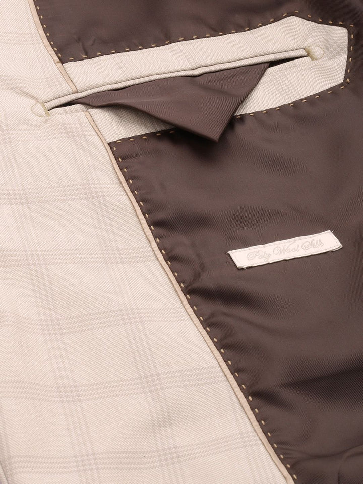 Raymond Contemporary Fit Single-Breasted Checked Formal Blazers