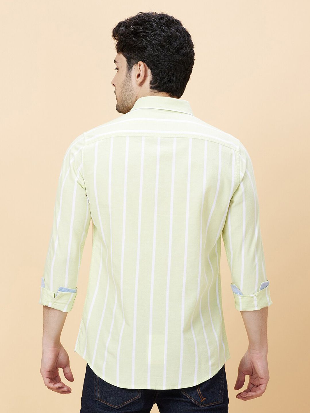 Being Human Slim Fit Striped Opaque Cotton Checked Casual Shirt