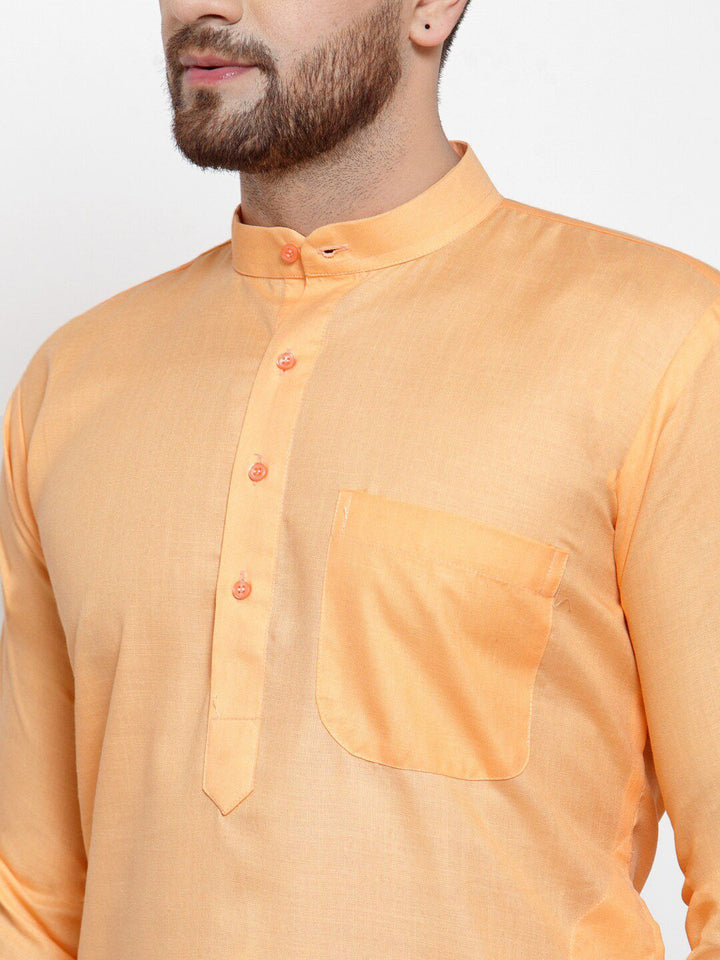 Jompers Men Orange Kurta with Churidar