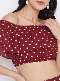 Berrylush Women Red Printed Maxi Co-Ords