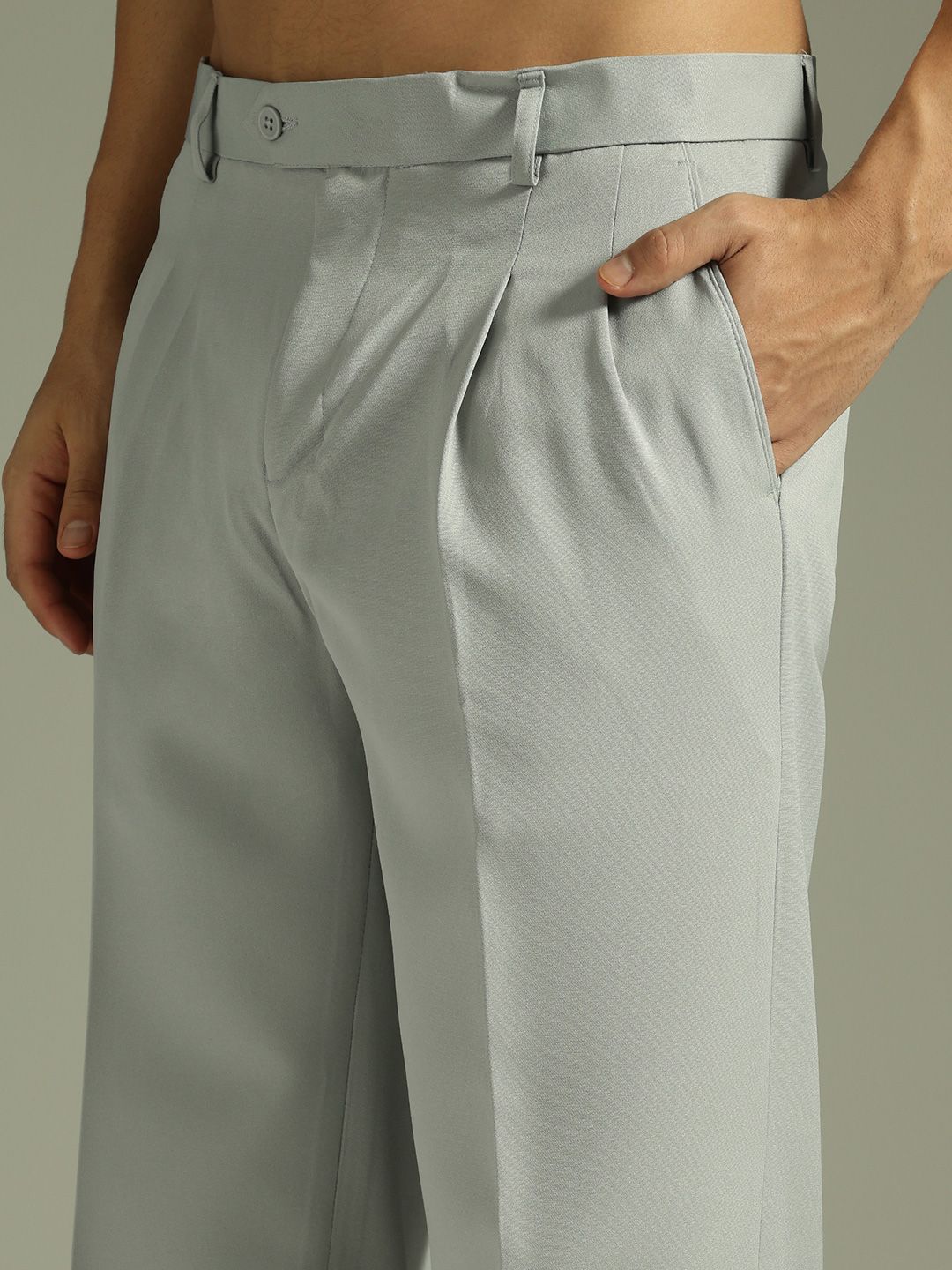 DENNISON Men Baggy Fit Pleated Trousers