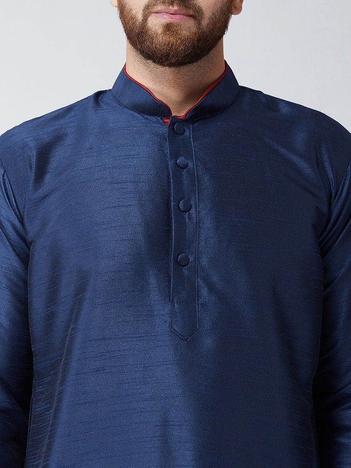 SOJANYA Lelaki Biru Solid Kurta Lurus