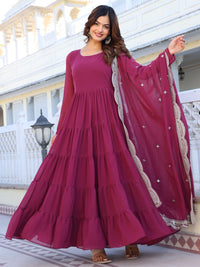 KALINI Women Layered Kurta with Pyjamas & With Dupatta