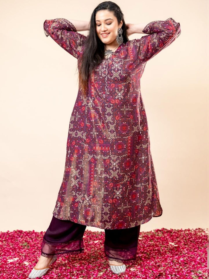 Mamicha Printed V-Neck Kurta Set