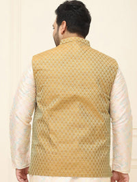 SOJANYA PLUS Men Printed Nehru Plus Size Jacket