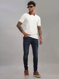 ADRO Men Solid Polo Collar Cotton T-Shirt