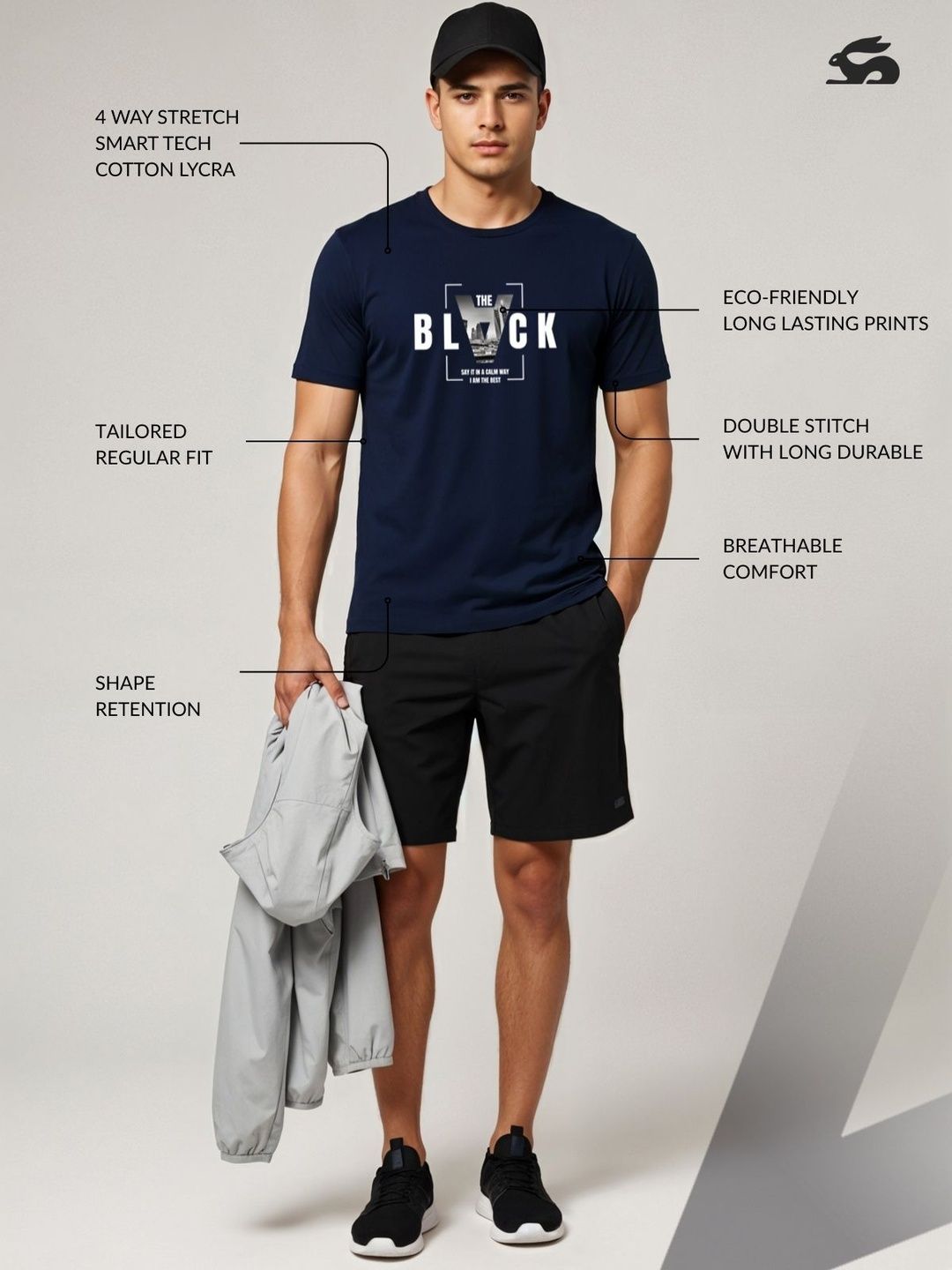 ADRO Typography Printed Short Sleeves Cotton Regular Fit T-shirt