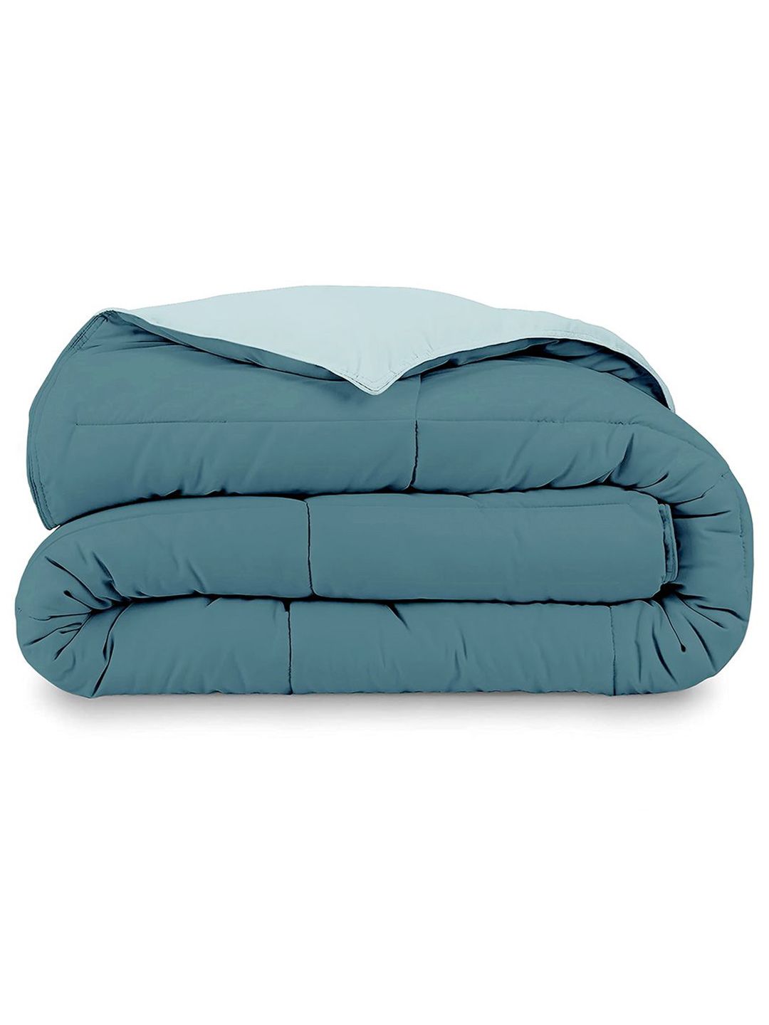 Story@home Turquoise Blue Solid Reversible 240 GSM Heavy Winter Single Bed Comforter