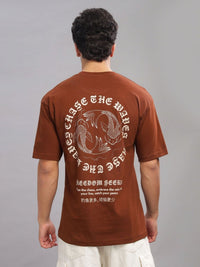 ADRO Men Typography Printed Round Neck Cotton T-shirt