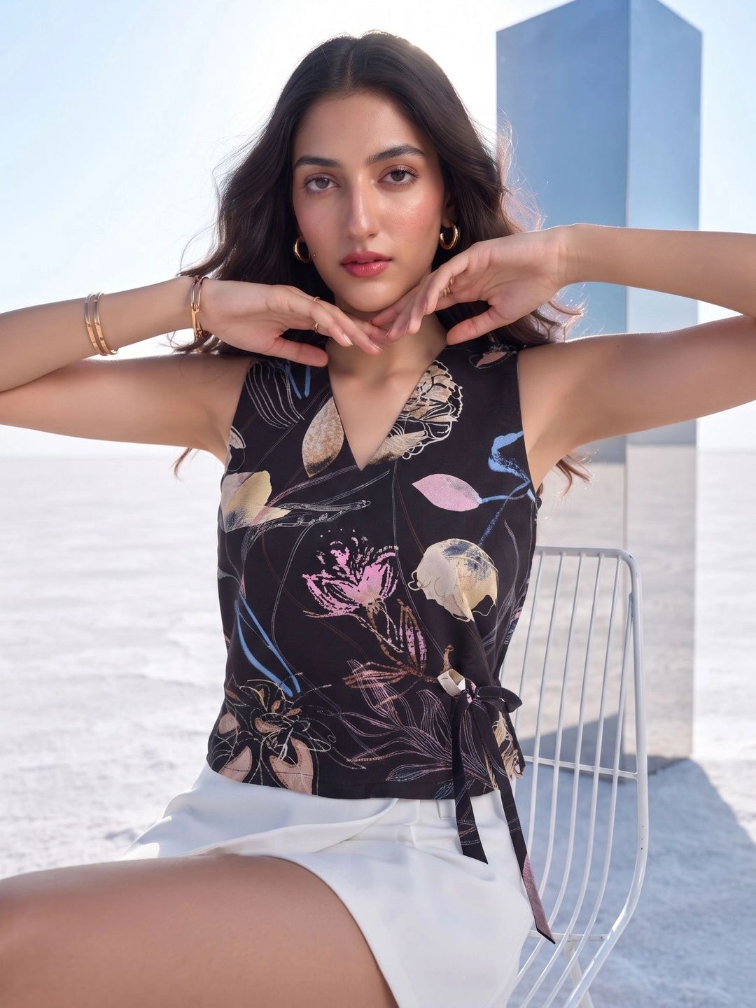 Mamicha Floral Print Top