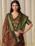 KALINI Woven Design Zardozi Silk Blend Zari Border Saree