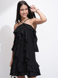 Tokyo Talkies Women Printed Full Sleeve Mini Wrap Dress