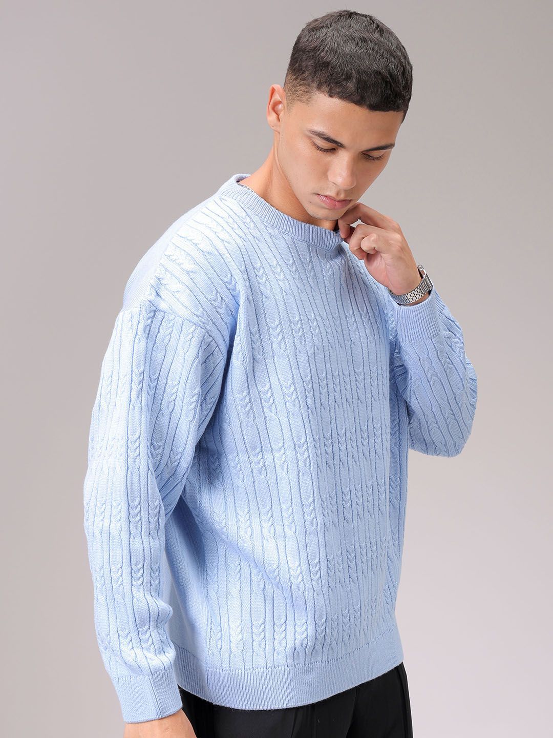 The Indian Garage Co Men Cable Knit Cardigan