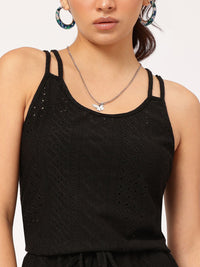 DressBerry Self-Design Floral Lace Up Fit & Flare Dress