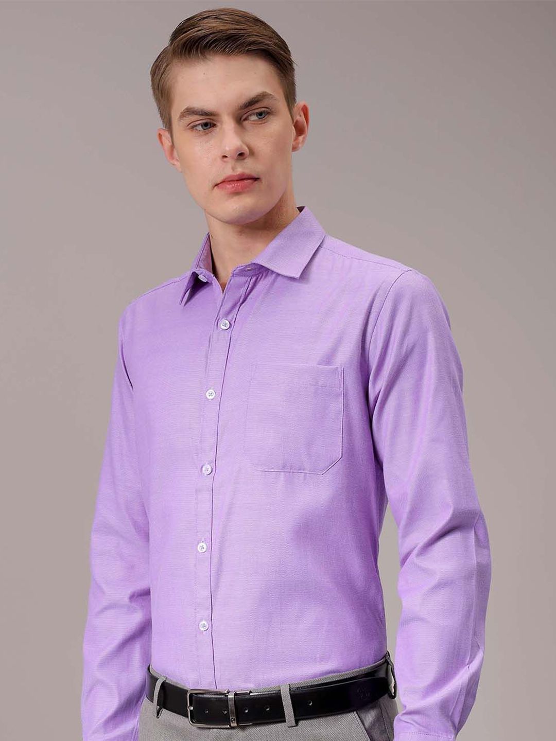 The Indian Garage Co. X Luxe Men Spread Collar Solid Slim Fit Formal Shirt