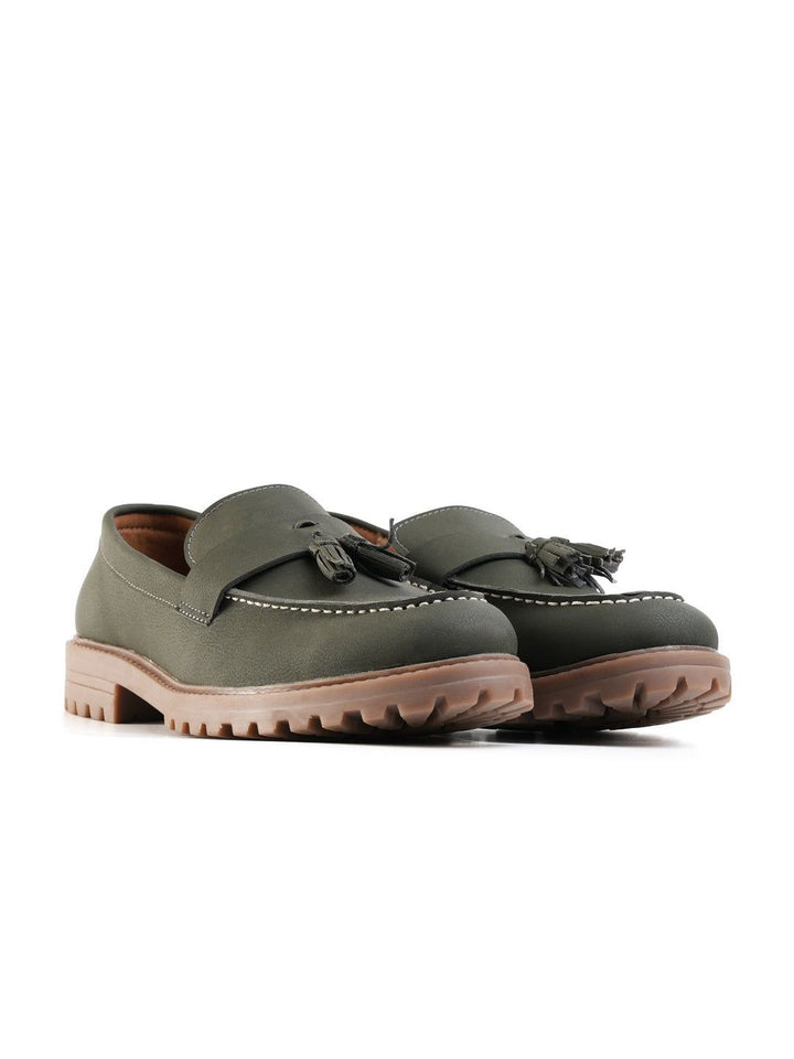 MONKSTORY Cosmopolitan Urban Tassel Loafers - Zaitun