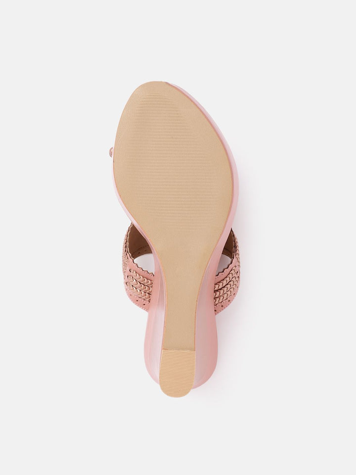 House of Pataudi Woven Design Wedge Heels