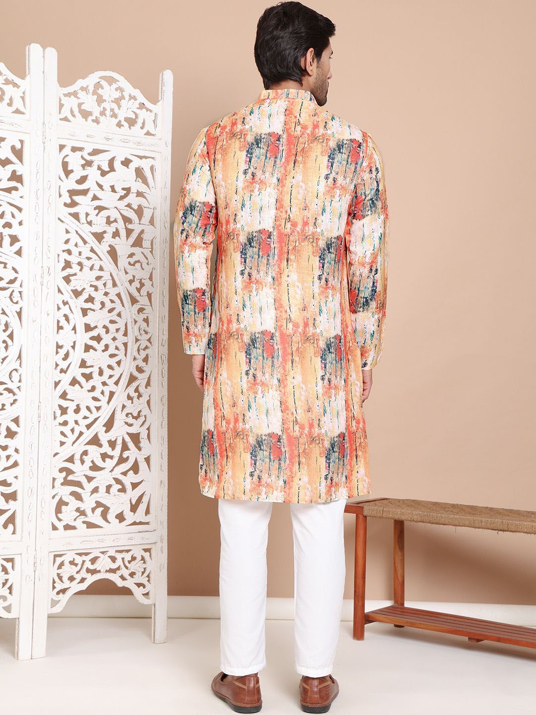 Jompers Men Printed Regular Pure Cotton Kurta with Pyjamas