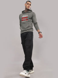 ADRO Men Printed Hooded Pullover Sweatshirt