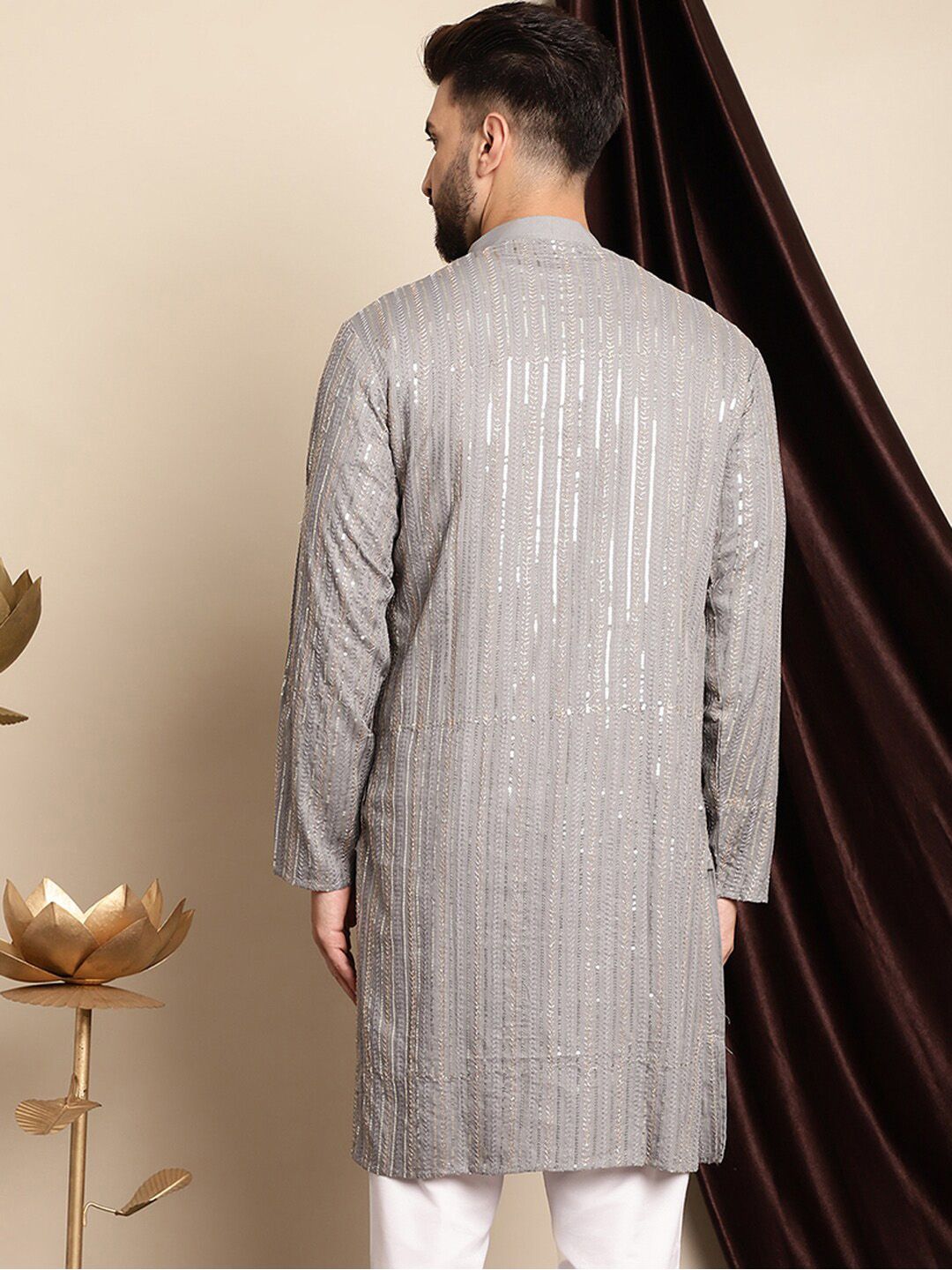 Kurta Lurus Kapas Tulen Sulam Bunga Anouk