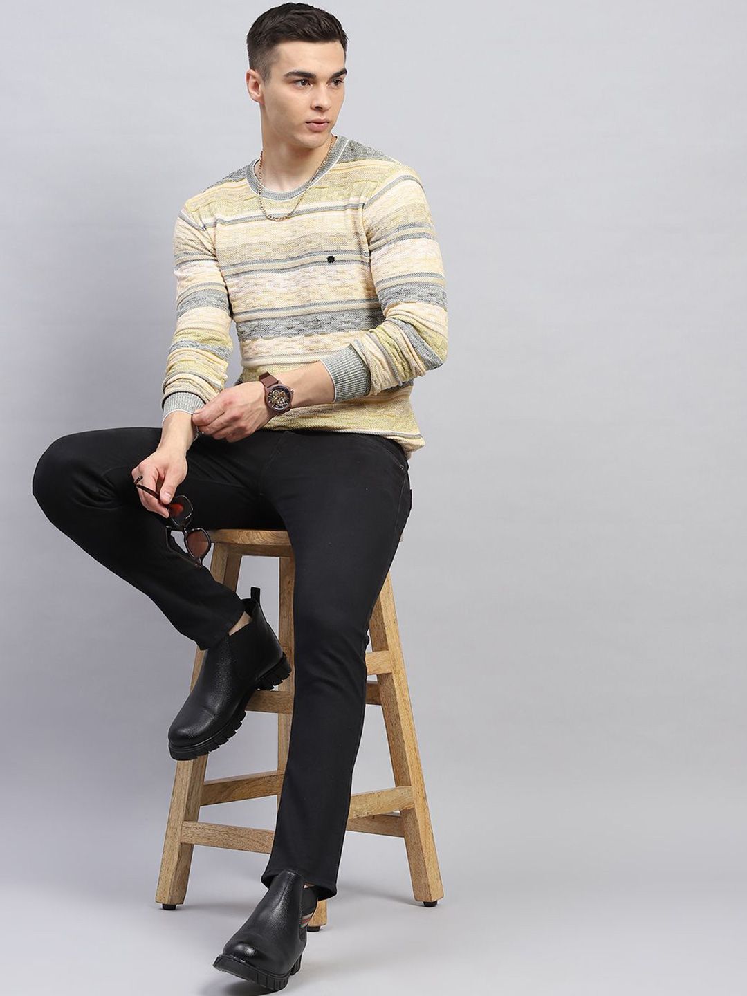 Monte Carlo Men Striped Pullover