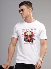 ADRO Lelaki Grafik Bercetak T-shirt Kapas Leher Bulat