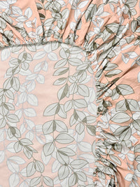 Myntra Elegant Homes Orange Floral 300 TC King Bedsheet with 2 Pillow Covers