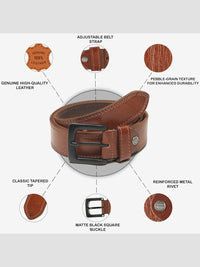 Teakwood Leathers Men Textured Leather Belt