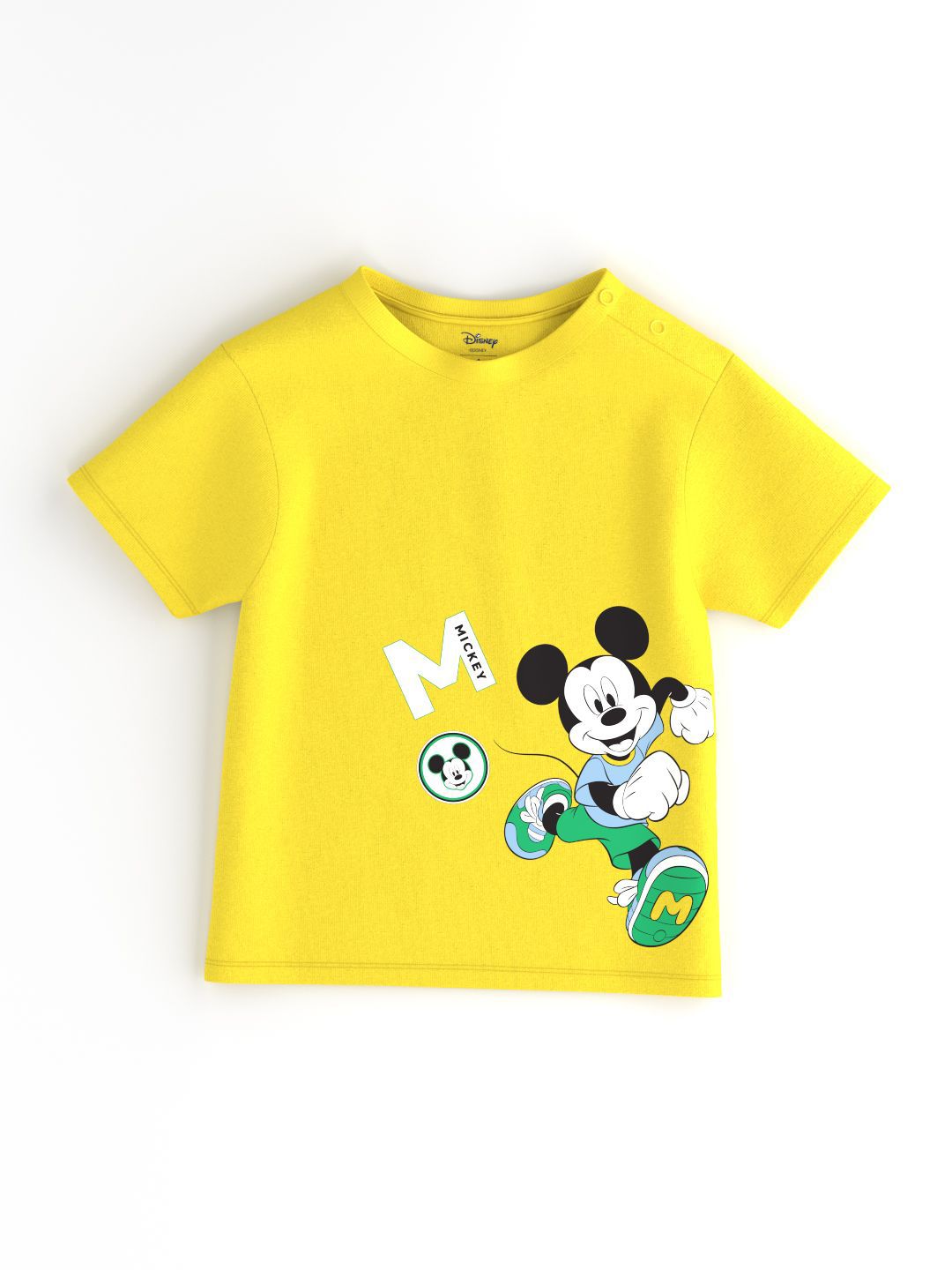Nauti Nati Disney Boys Pack of 2 Mickey Mouse Printed Antimicrobial Jersey Cotton T-Shirts