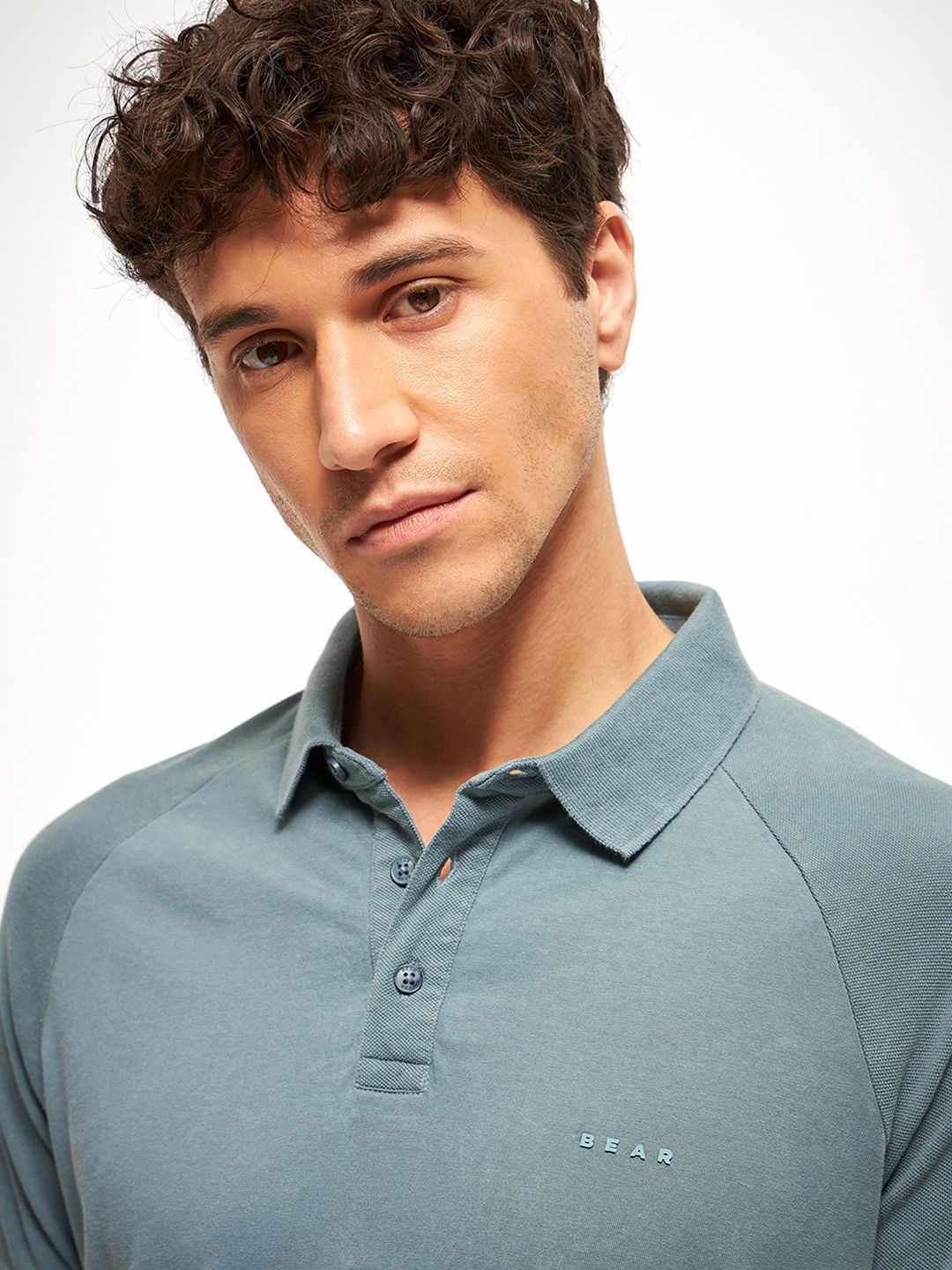 THE BEAR HOUSE Men Solid Polo Collar Pure Cotton T-shirt