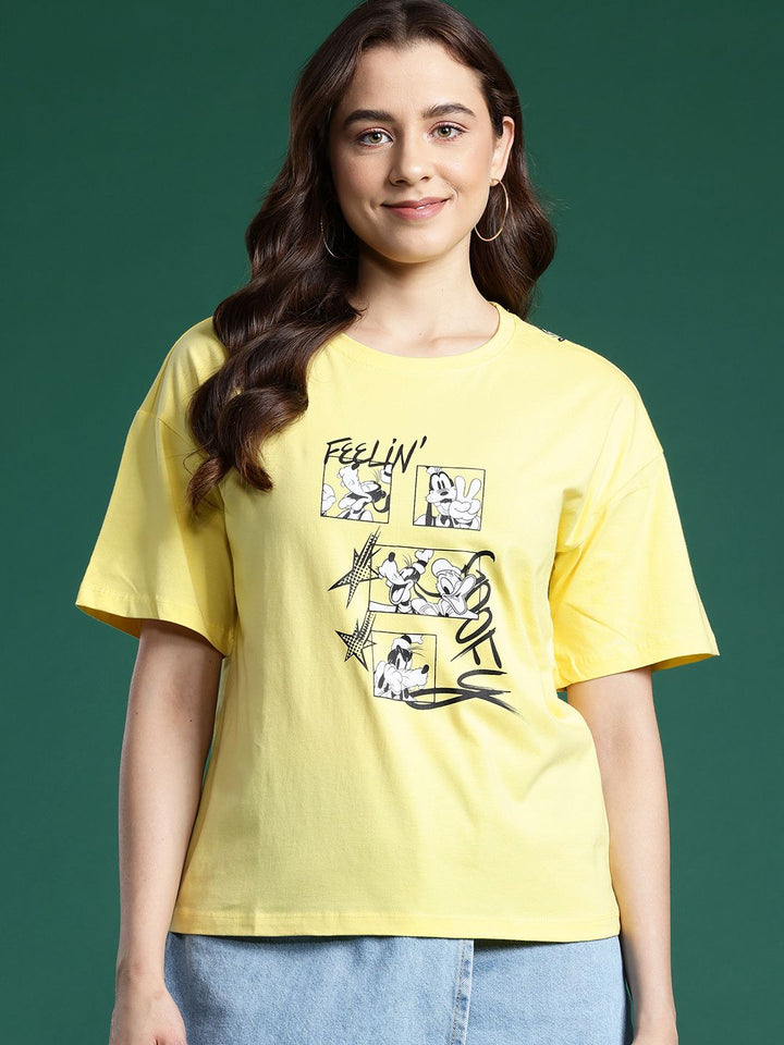 DressBerry Women Printed Pure Cotton T-shirt