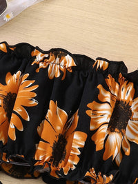 YK Girls Floral Printed Top With Shorts Clothing Set