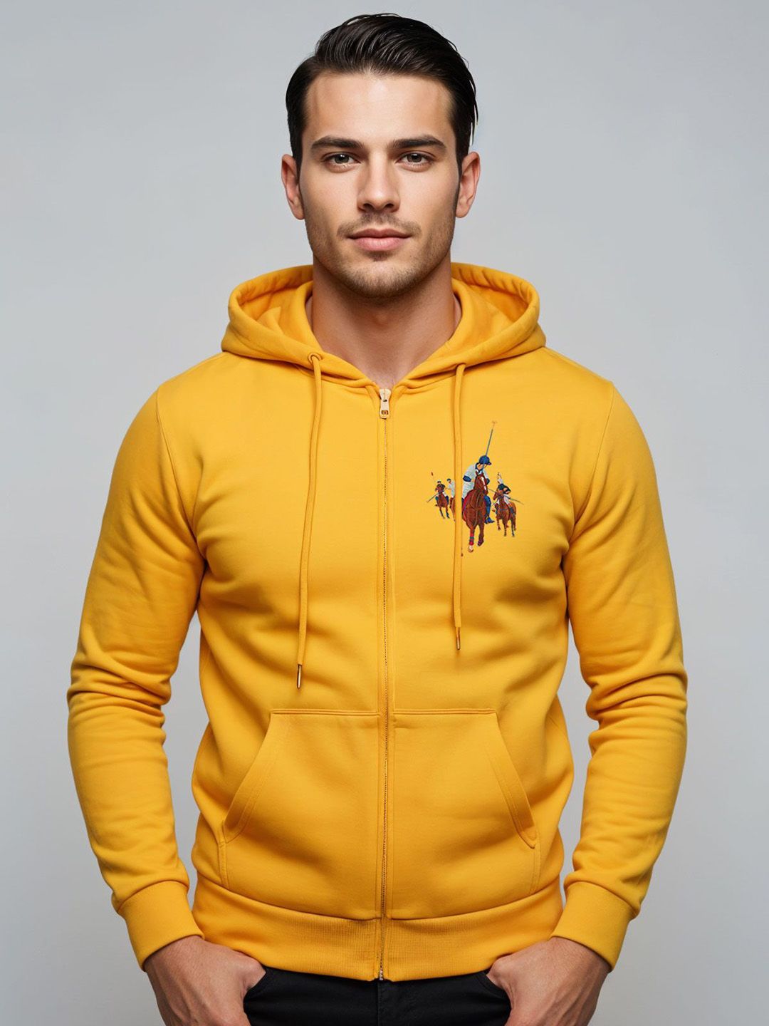 ADRO Men Printed Hooded Sweatshirt