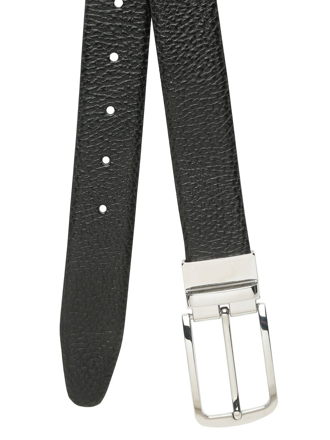 Teakwood Leathers Men Textured Leather Reversible Formal Belt