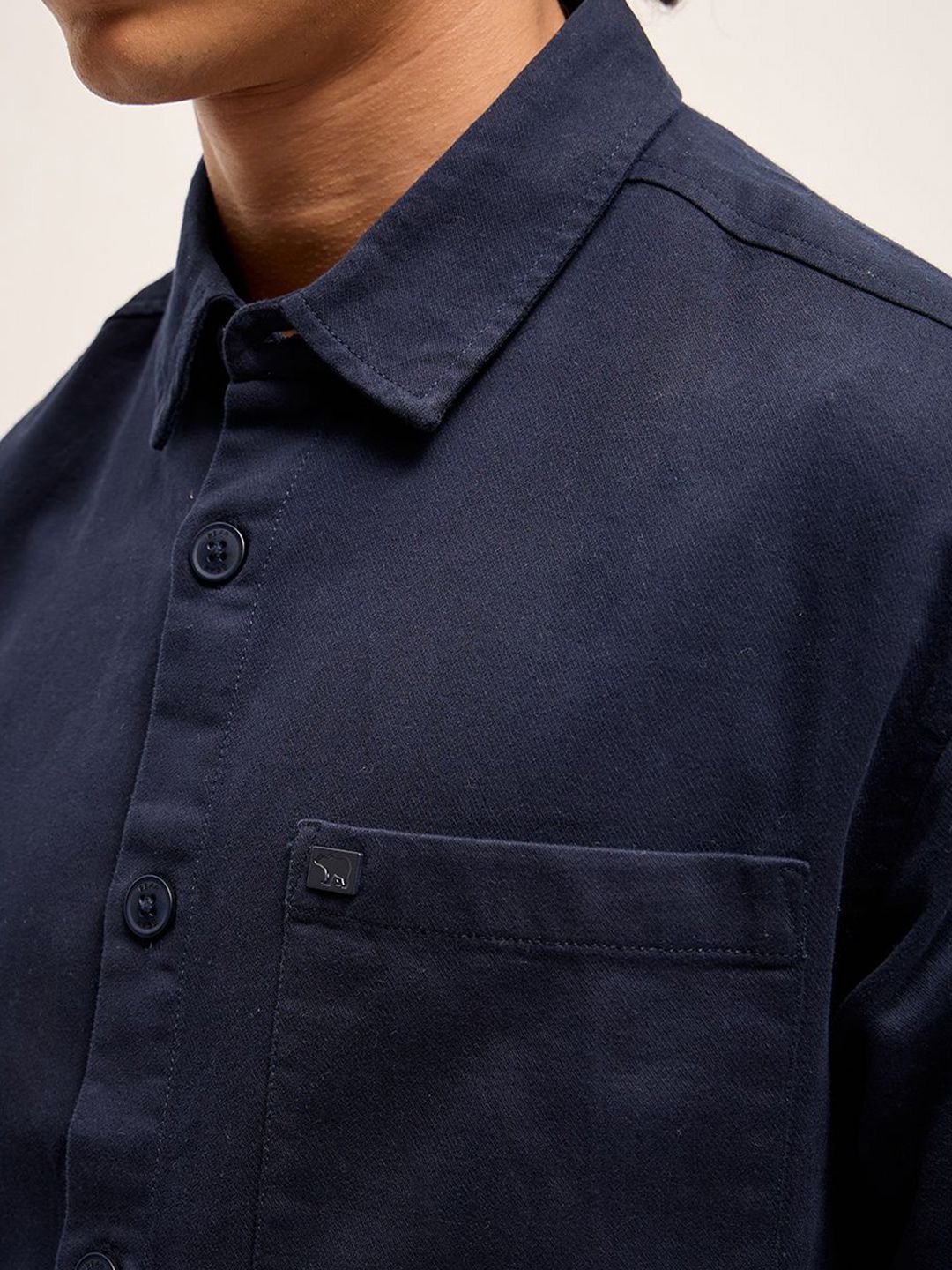THE BEAR HOUSE Men Solid Spread Collar Oversized Shirt