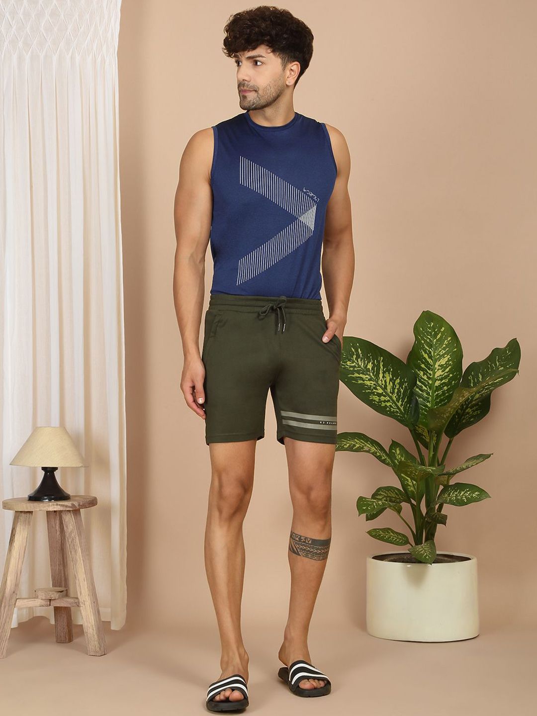 Sweet Dreams Men Mid-Rise Woven Lounge Shorts