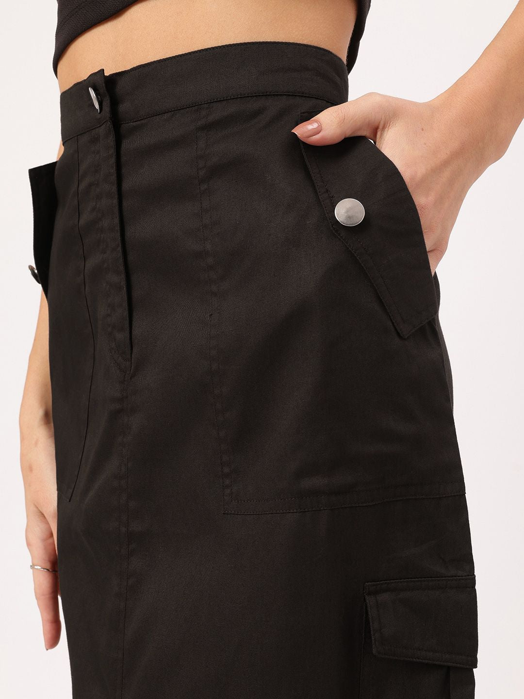 DressBerry Utility Uprising Parachute Cargo Straight Midi Skirt