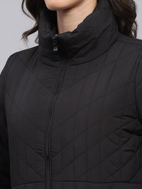 Monte Carlo Women Mock Collar Solid Casual Padded Jacket