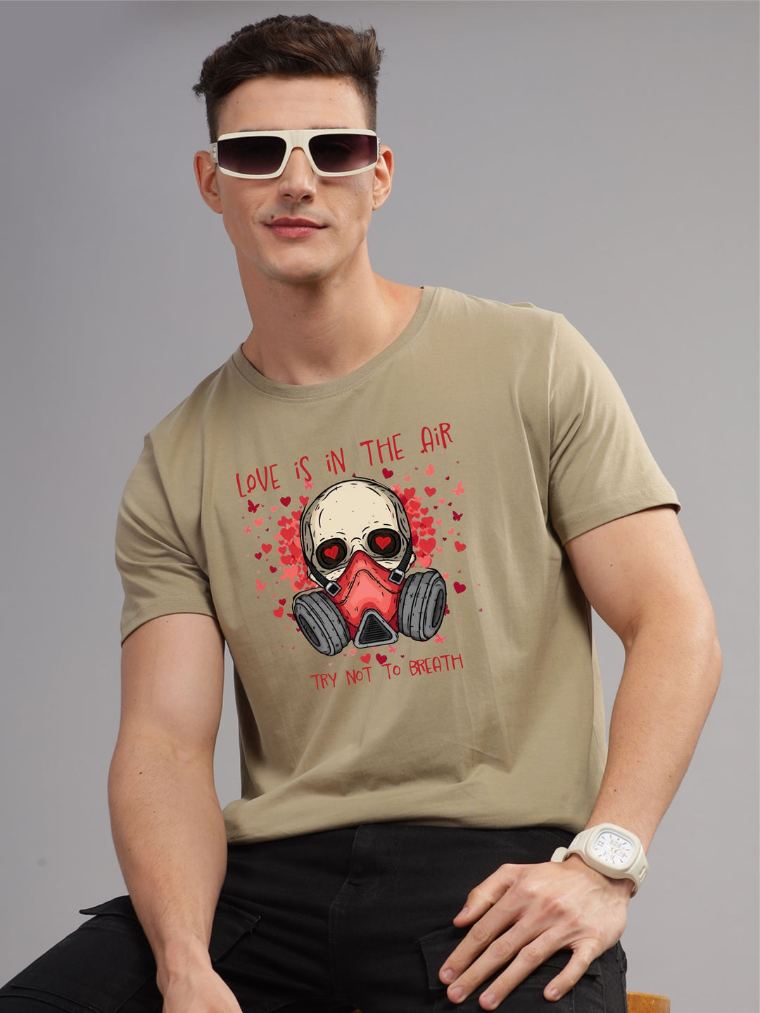 ADRO Men Graphic Printed Round Neck Cotton T-shirt