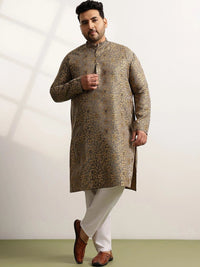 SOJANYA PLUS Lelaki Floral Regular Kurta dengan Seluar