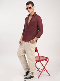 VASTRADO Men Classic Fit Solid Spread Collar Casual Shirt