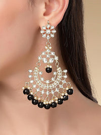 KARATCART Black Gold Plated Classic Chandbalis Earrings