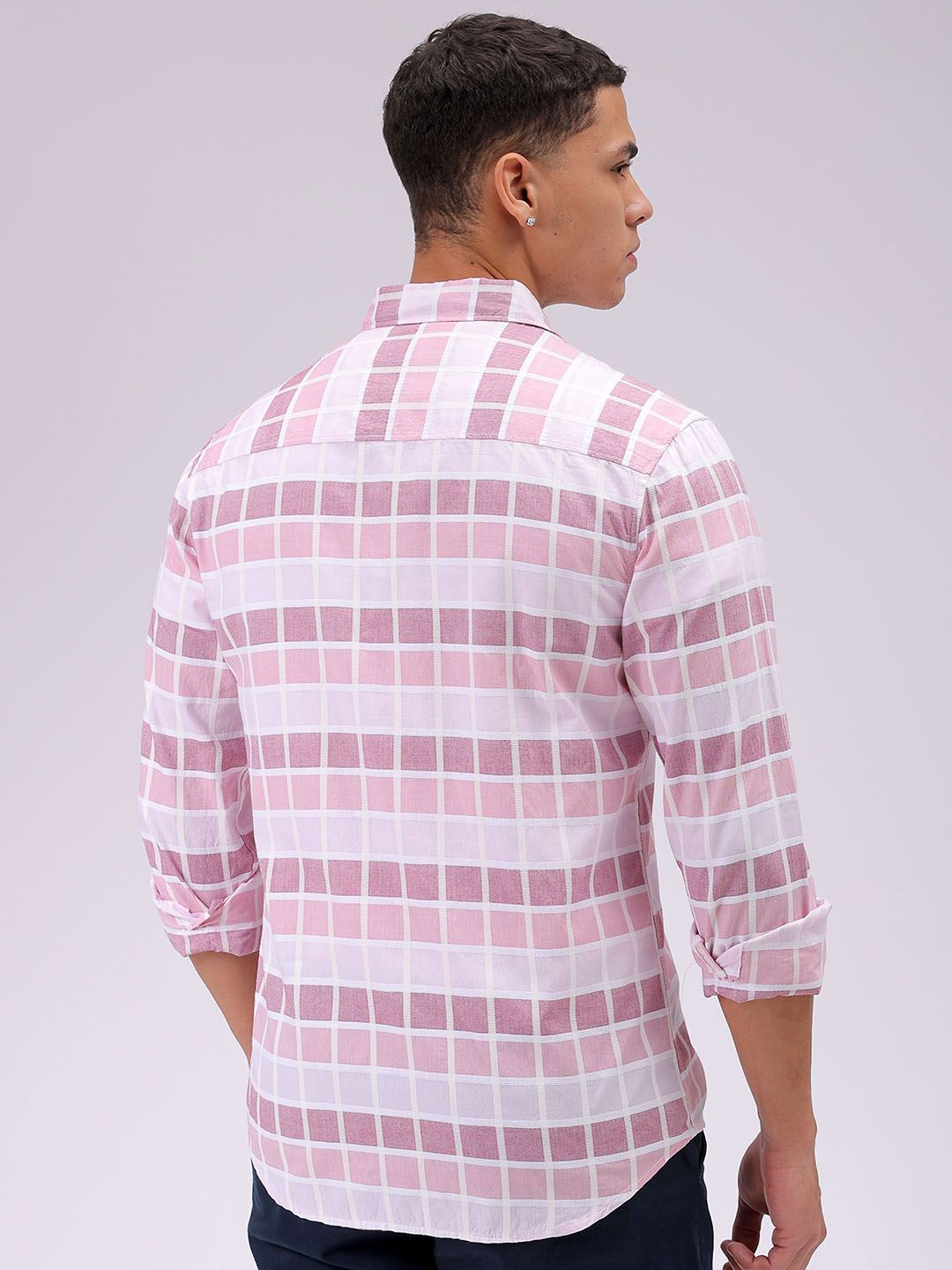 The Indian Garage Co Slim Fit Checked Pure Cotton Casual Shirt