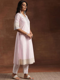 Libas Floral Printed Pure Cotton Kurta with Trousers & Dupatta