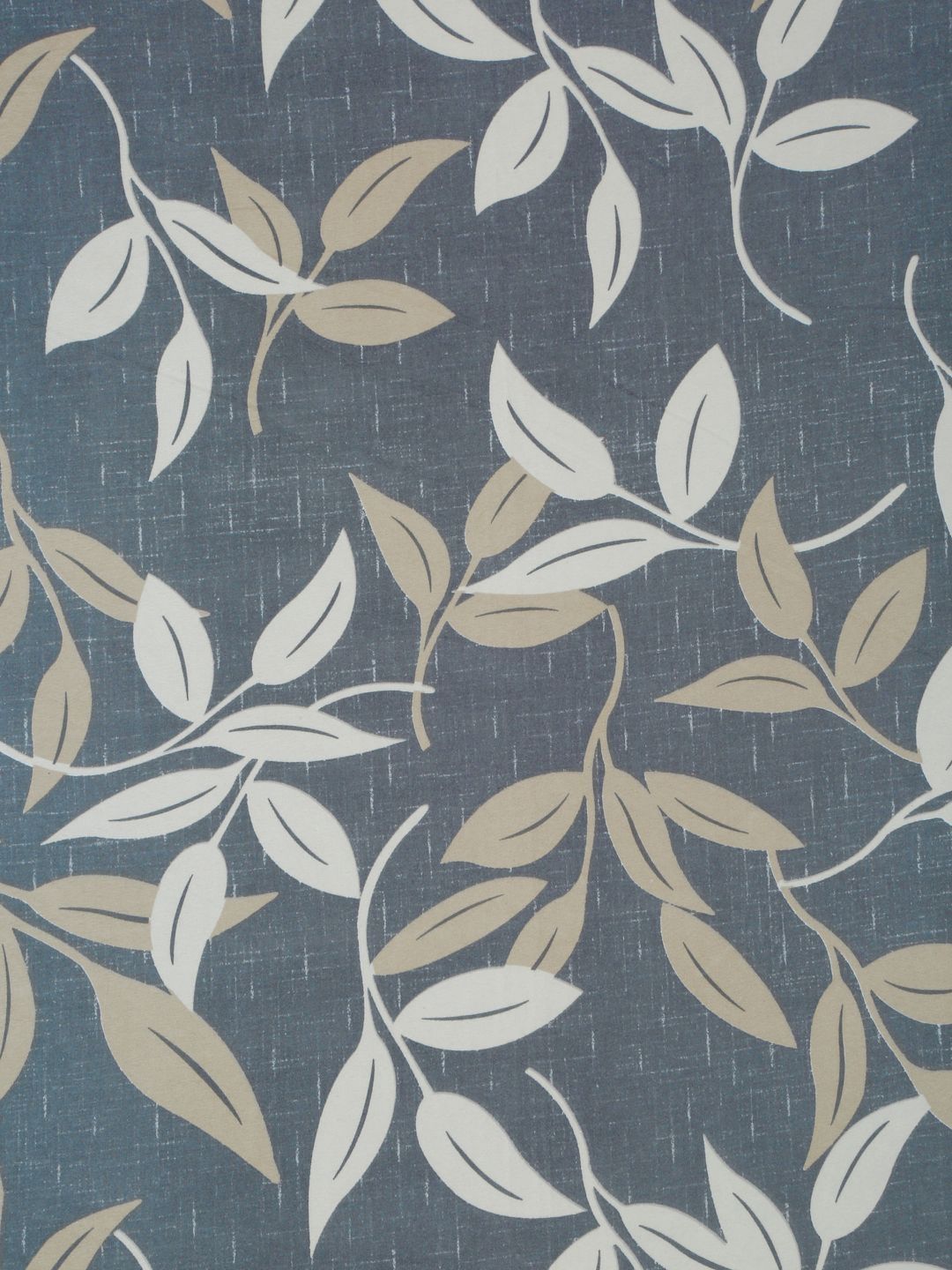 KLOTTHE Grey Leaf Polycotton 300 TC King Bedsheet with 2 Pillow Covers-98 x 89 inches
