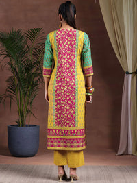 Libas Floral Printed Straight Kurta with Palazzos