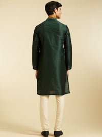 Diwas by Manyavar Floral Embroidered Mandarin Collar Thread Work Straight Kurta