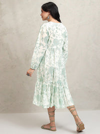 Vishudh Floral Printed Fit & Flare Midi Dress