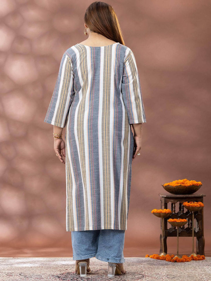 Mamicha Striped Straight Kurta